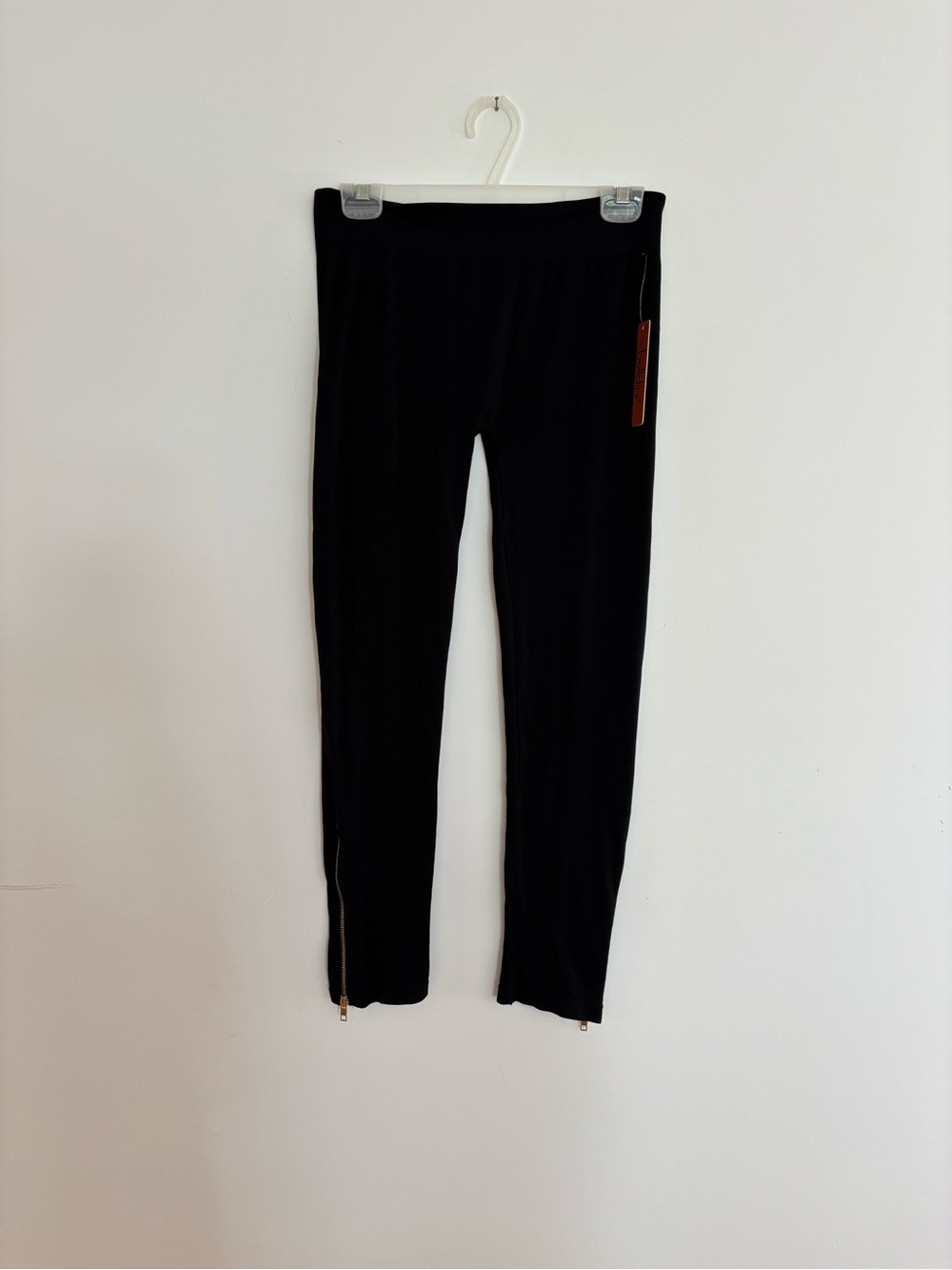 Belldini Black Leggings with Gold Ankle Zippers